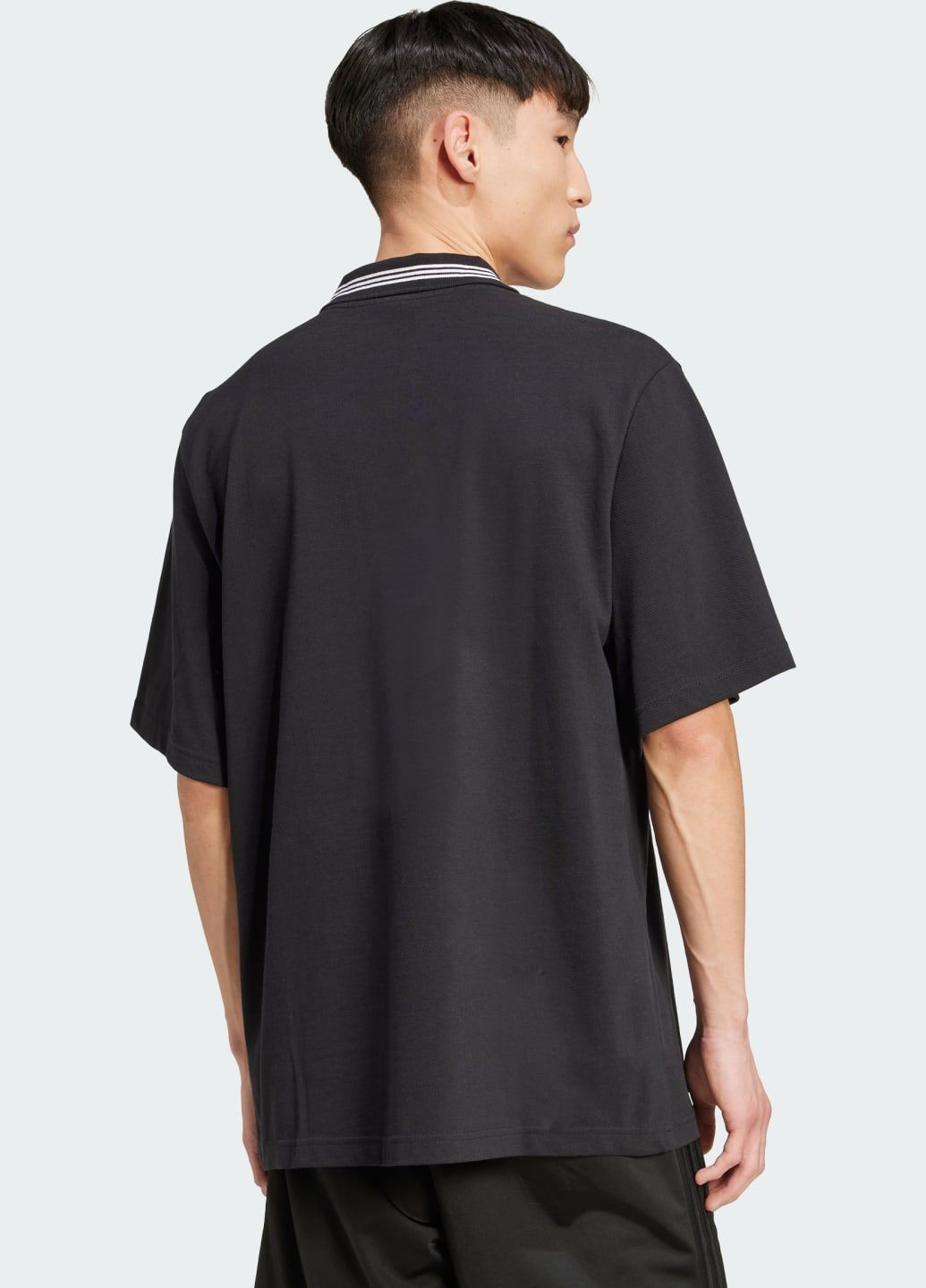 Чорна футболка-поло adicolor loose adidas