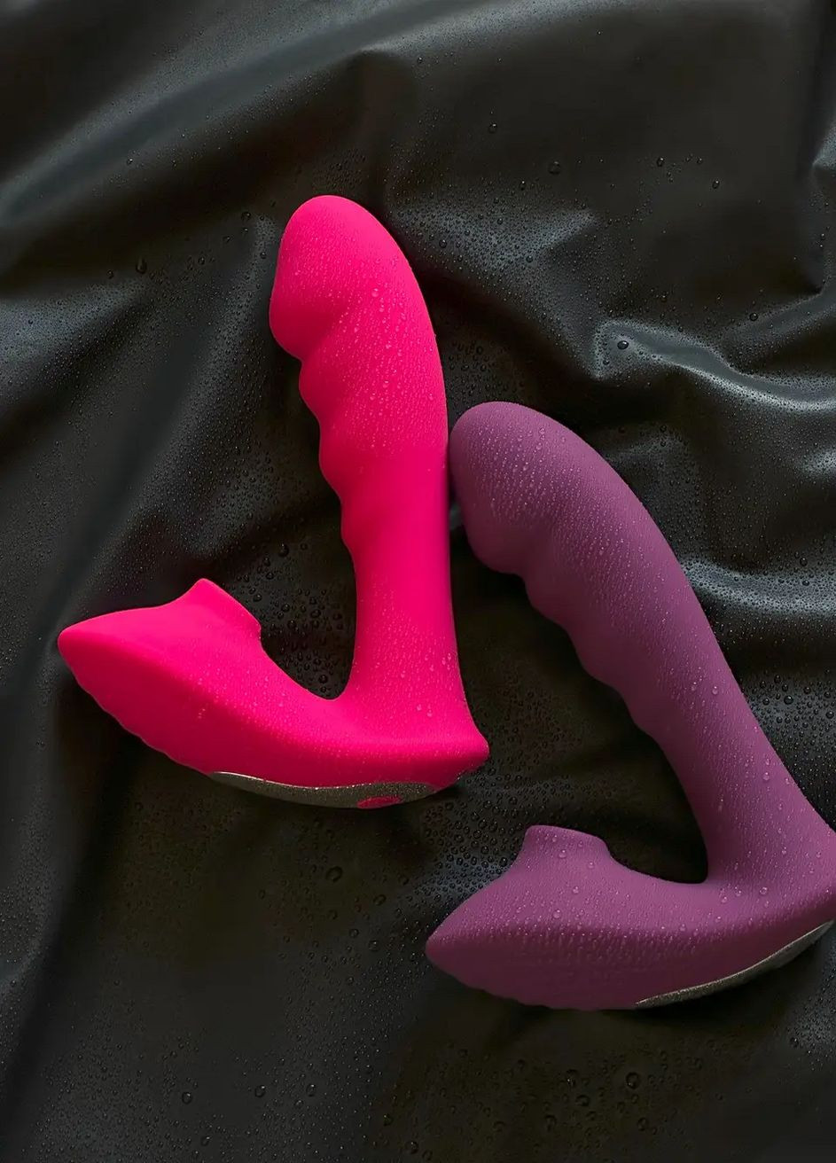 Жіночий вібратор вакуумний стимулятор клітора і точки G Вакуумний масажер фіолетовий No Brand (316630630)