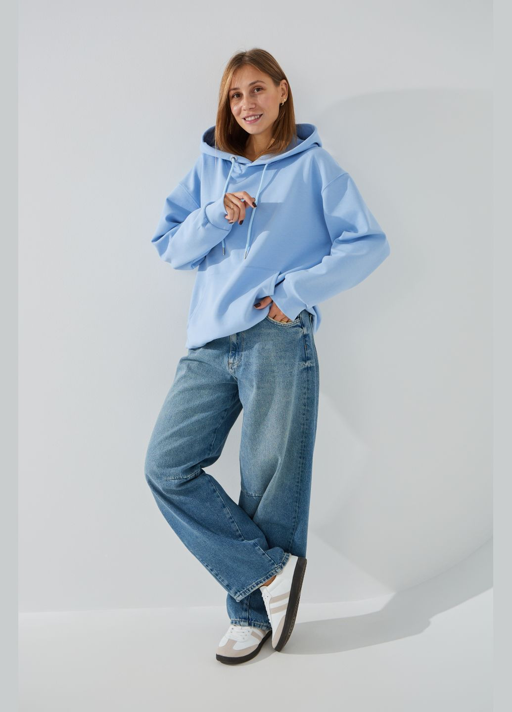 Худи однотонный женский 24-09 Голубой shop (2000990546180) On me (316000591)