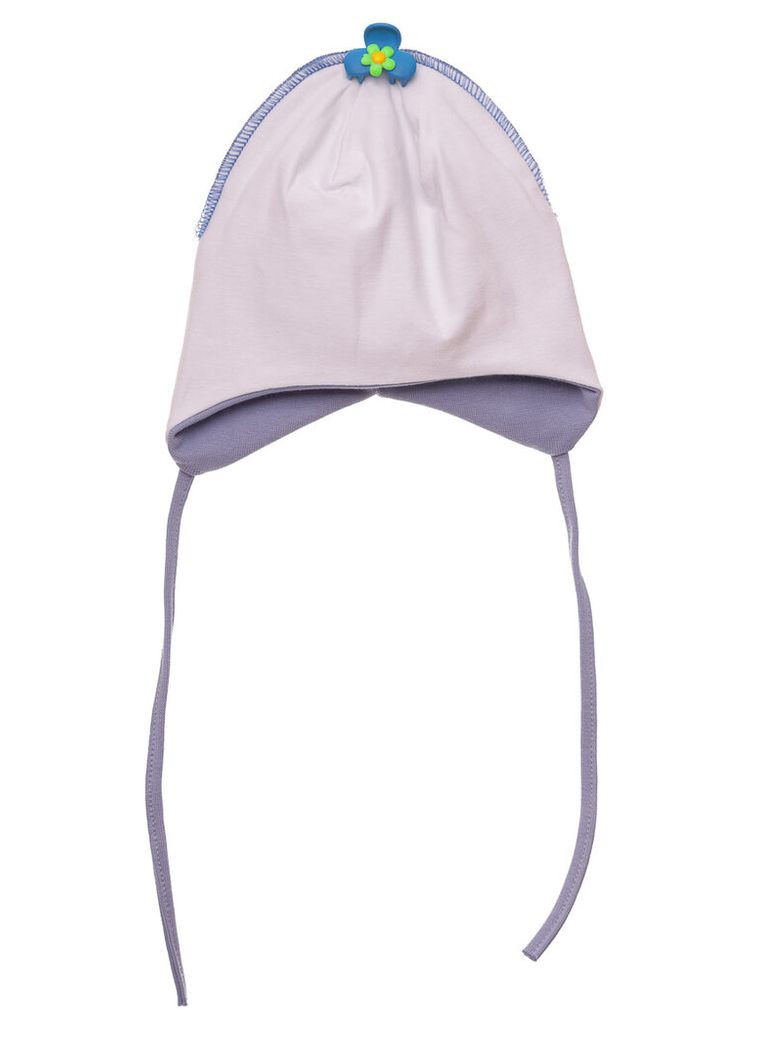 Шапка на завязках для мальчика двойной трикотаж Nice серо-синяя 3м+ (50992) BABYKROHA (317042701)