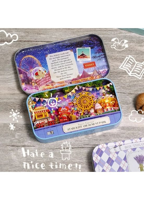 Міні румбокс у металевій скриньці Парк атракціонів DIY House Roombox Starlight amusement park Q-011 No Brand (362452863)