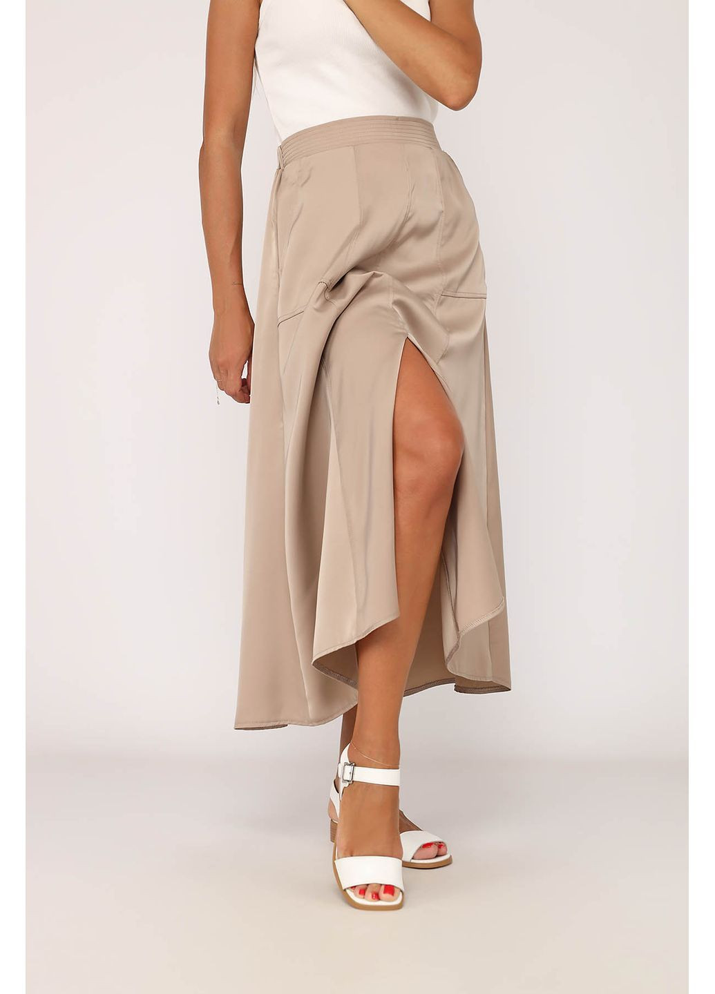 Бежевая юбка трапеция женская цвет бежевый cb-00279593 Yuki