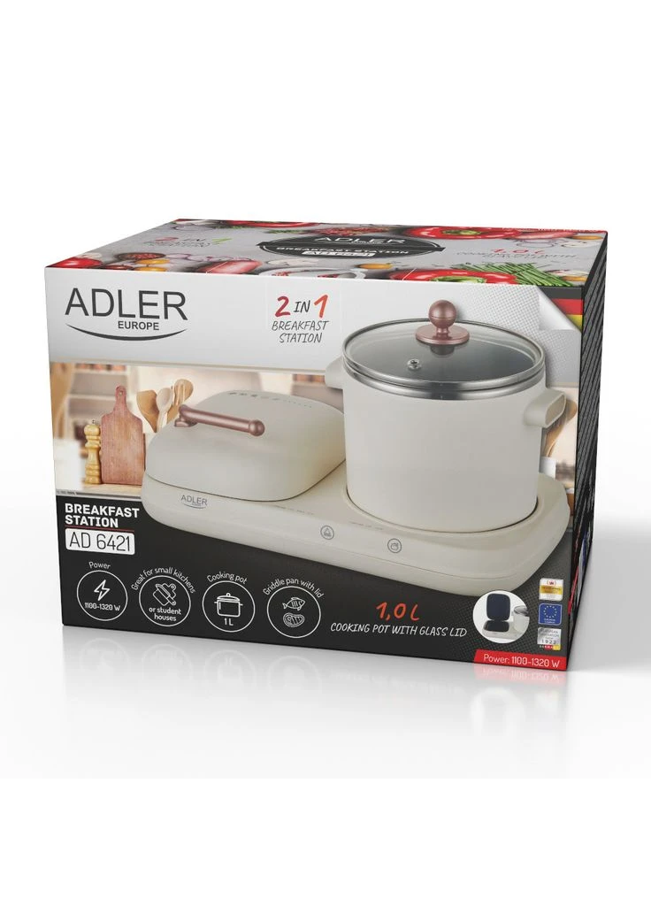 Електрогриль контактний 2 в 1 з каструлею 1 л AD 6421 Adler (381196343)
