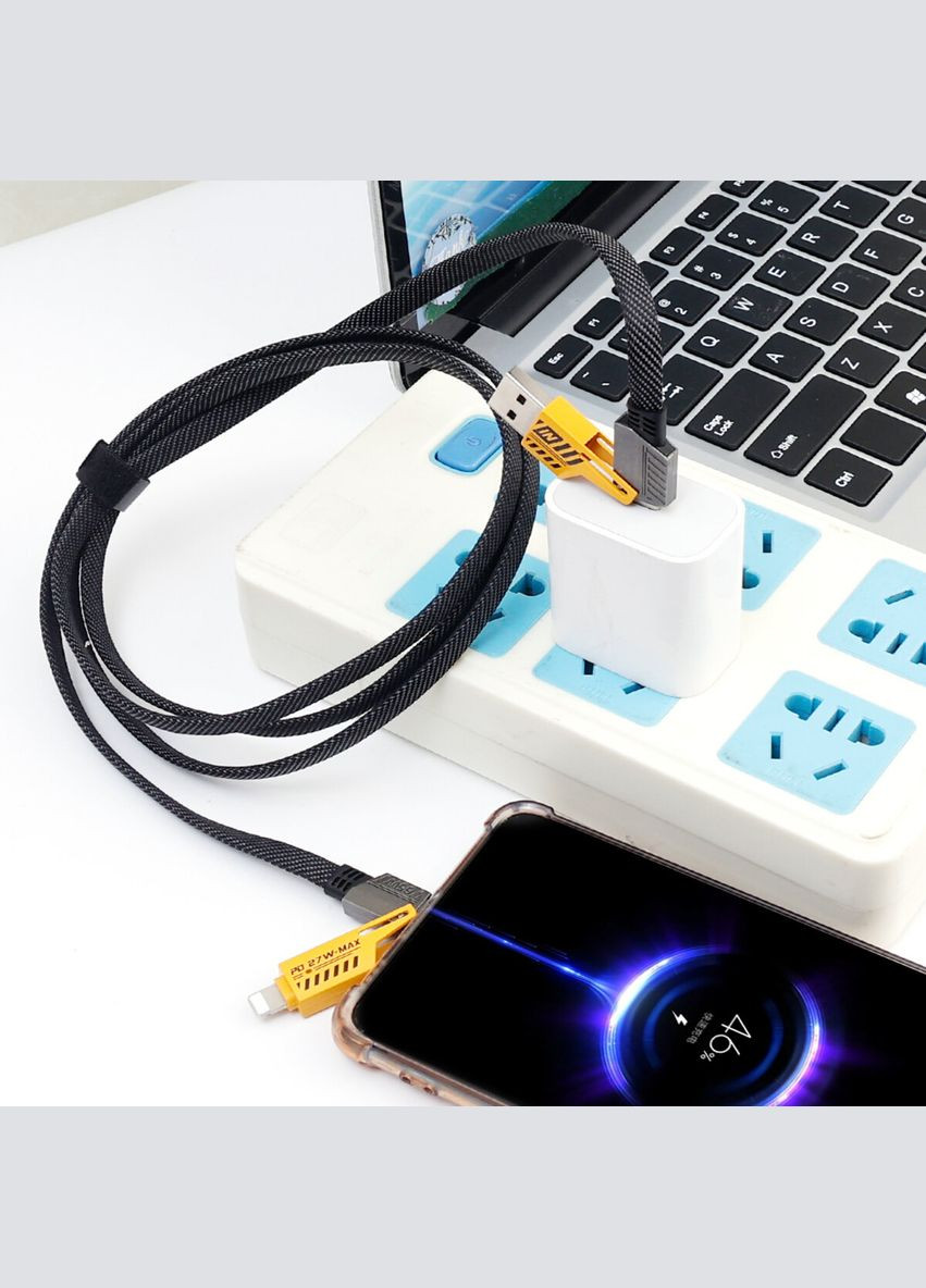 Кабель -X207 USB 3 in 1 65W black (6972573336524) WUW (303337805)