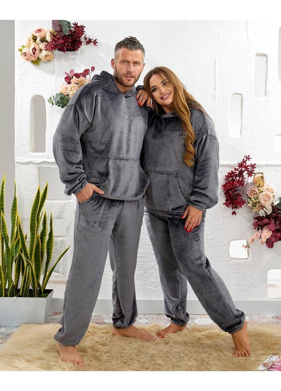 Серая женская плюшевая пижама Osoblyva