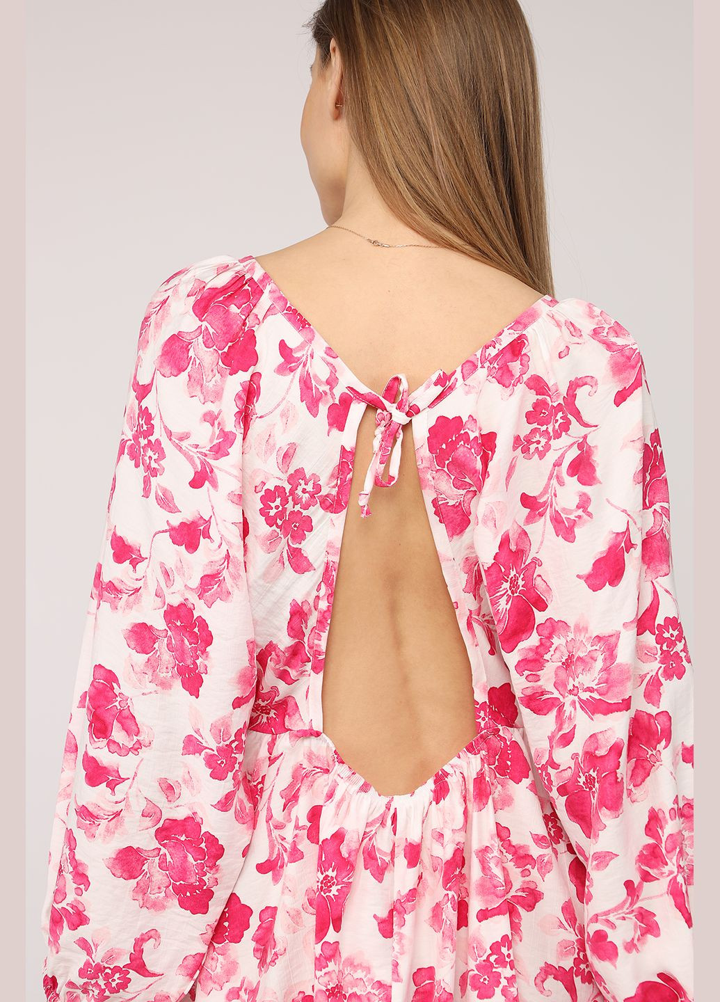 Рожева сукня зібрана по талії, жіноча колір рожевий цб-00275500 Yuki