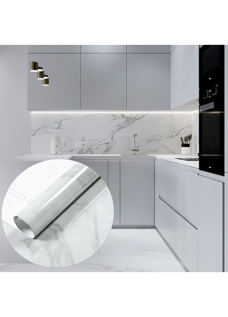 Плівка самоклеюча вінілова білий мармур для кухні та меблів водостійка 2 м × 60 см 5 шт (2104618890) No Brand (371631720)