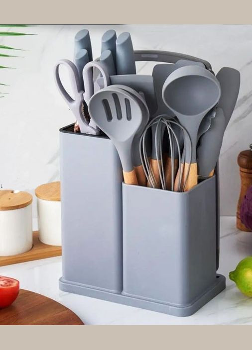 Набор силиконовых кухонных принадлежностей Kitchenware Set набор ножей лопаток с досточкой A-Plus (297331942)