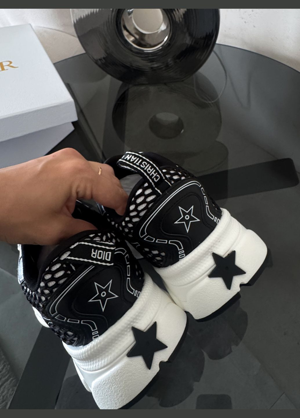 Кросівки жіночі Dior Chrono Sneaker Black Grey | Діор Хроно Сніке чорні No Brand чорні демісезони (347223378)