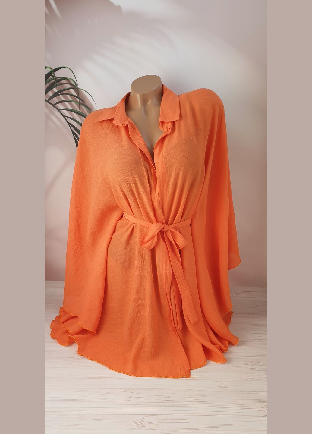 Женская пляжная туника-халат из легкой ткани No Brand (339094831)