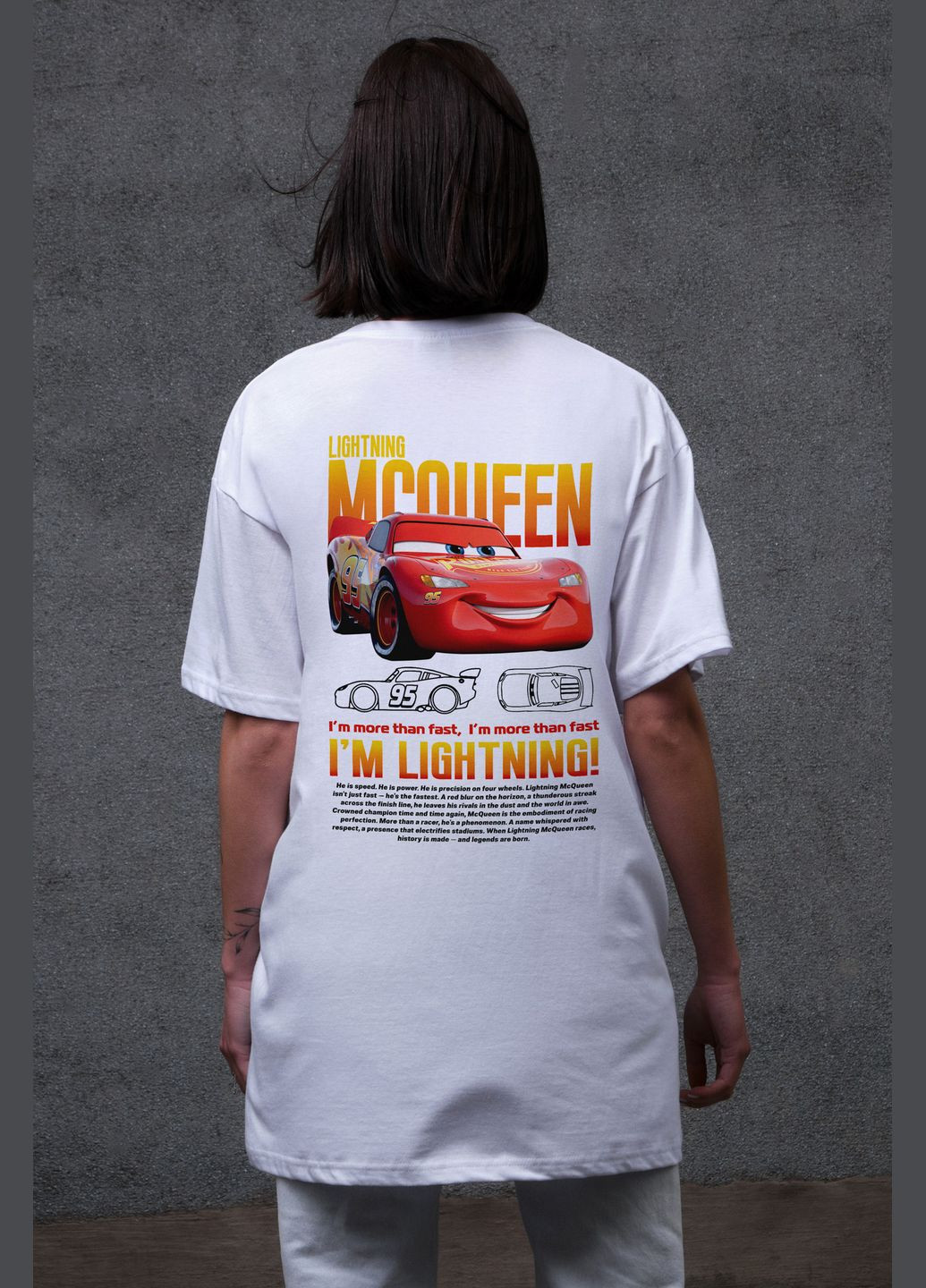 Жіноча Оверсайз Футболка З Принтом Mcqueen Without - (334205559)