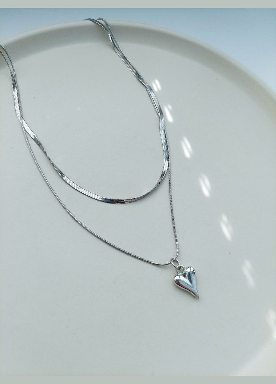 Цепочка на шею двойная с кулоном Сердце MN0105 DeKolie (330033569)