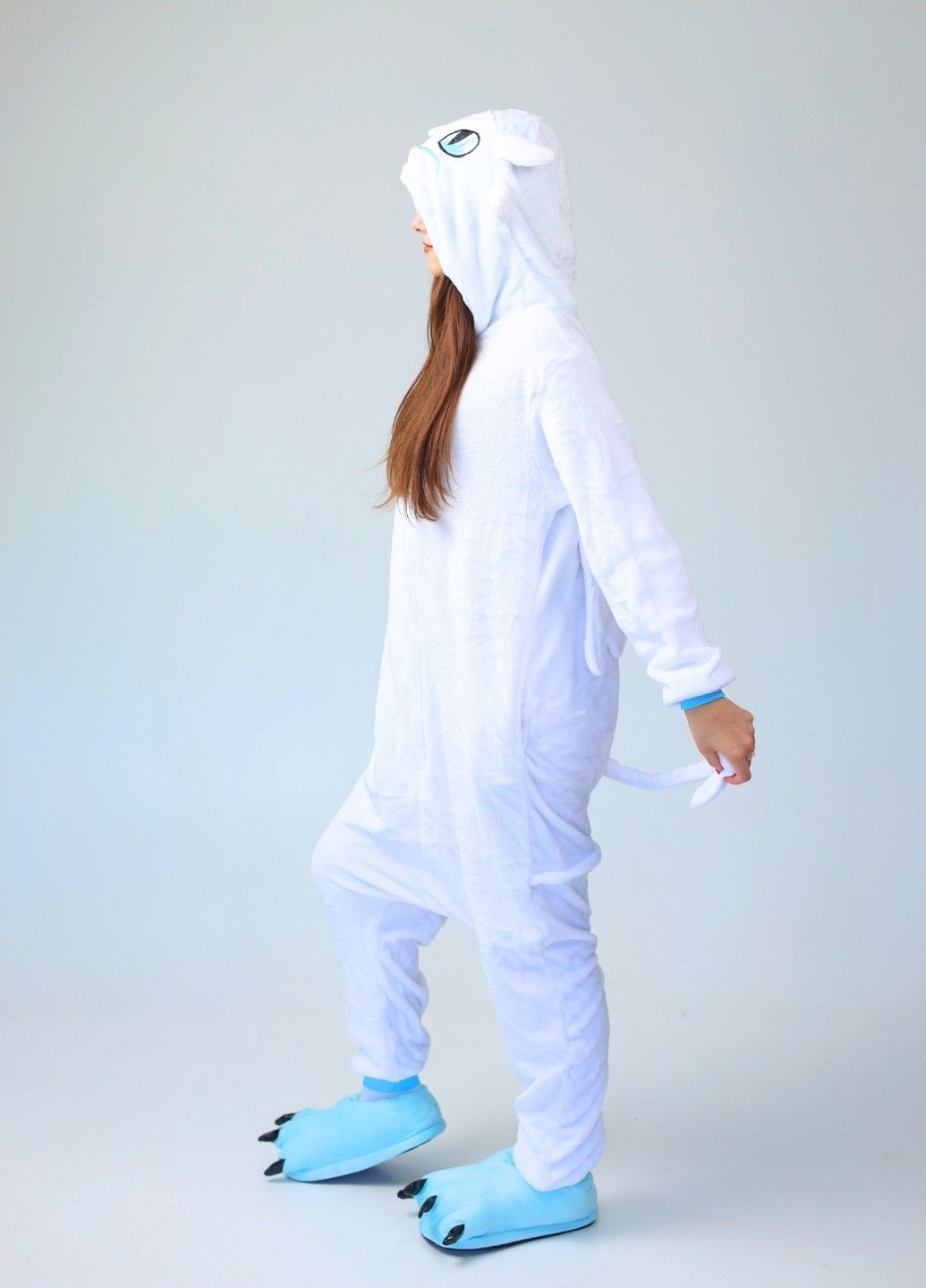 Кігурумі Беззубик білий жіночий піжама комбінезон з капюшоном Lalapka (363975886)