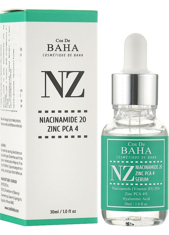 Cos De Baha Сыворотка для лица с ниацинамидом и цинком Niacinamide 20% + Zinc 4% Serum 30ml (2-955702) — Крем, Южная Корея (371189666)