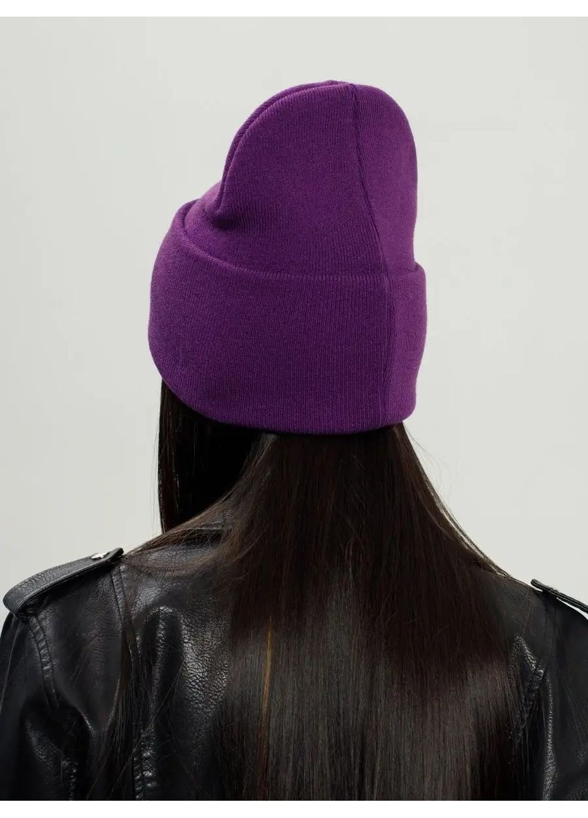 Молодежная двухслойная шапка бини лонг No Brand Шапка біні лонг лопата (362411532)