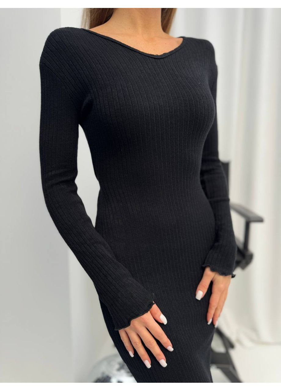 Чорна святковий, вечірня, кежуал жіноча сукня No Brand однотонна