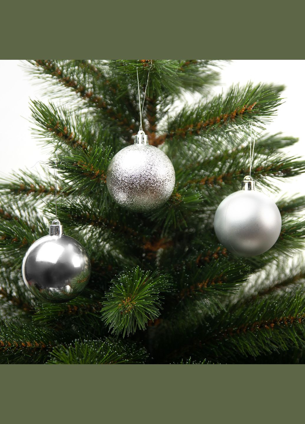 Елочные пластиковые шарики «House of Seasons» комплект 27 шт, Ø 8 см, серебристые H&S (329407281)