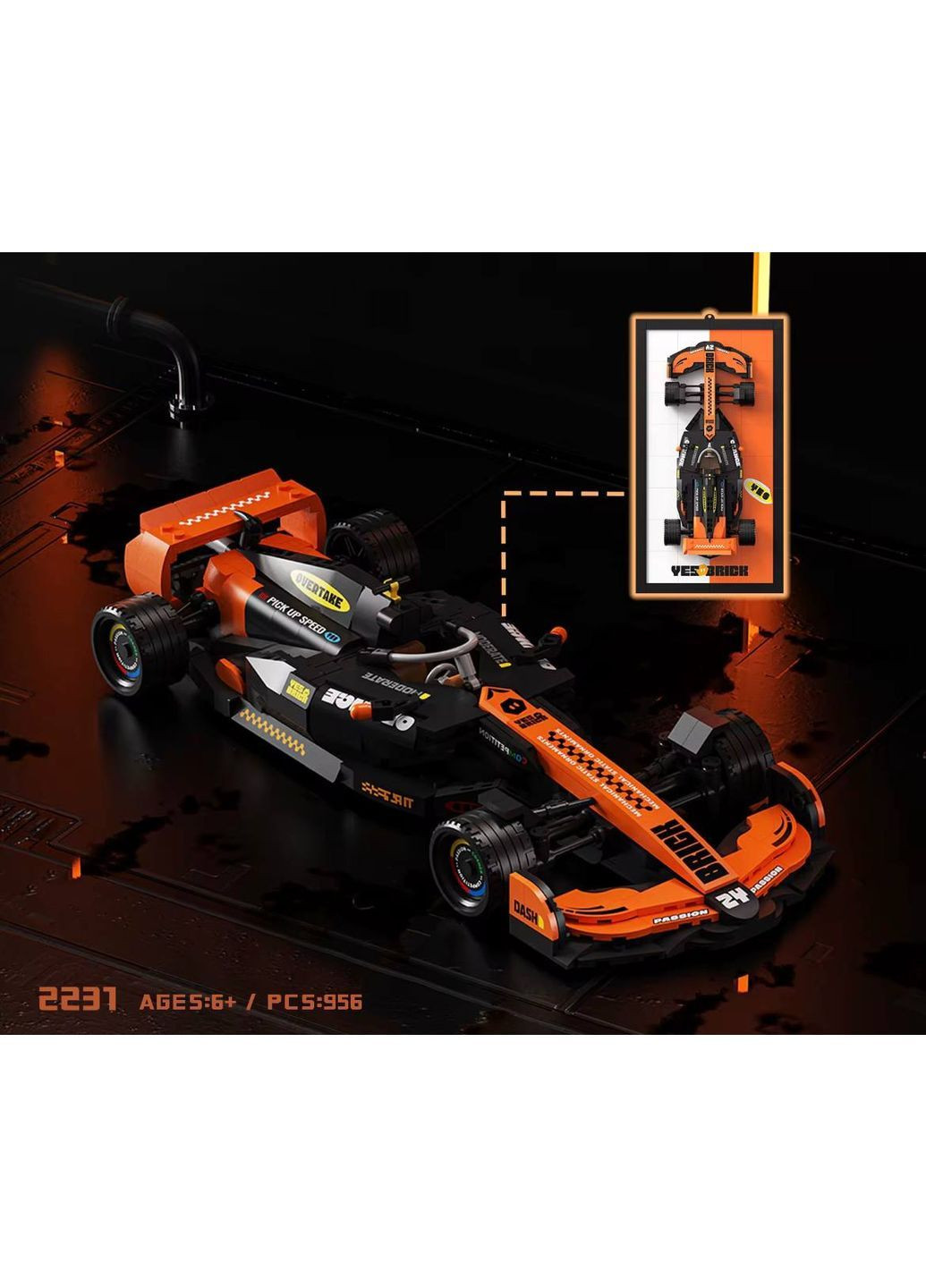 Конструктор Гоночный болид Формулы-1 ZEST BRICK "ORANGE CAR" (956 деталей) CaDa Перегоновий болід Формули-1 ZEST BRICK "ORANGE CAR" (365653773)