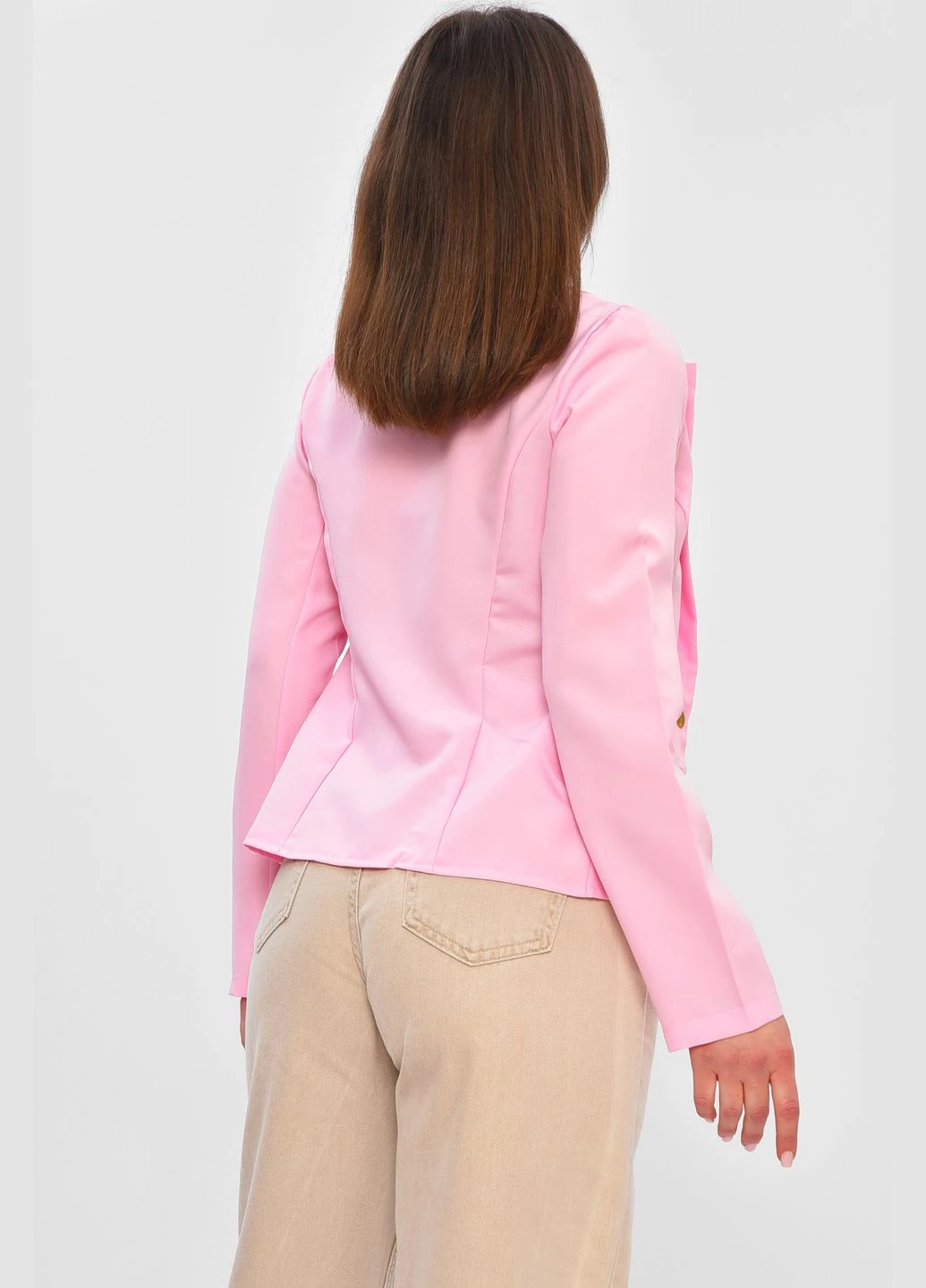 Піджак жіночий однотонний рожевого кольору Let's Shop (331737789)