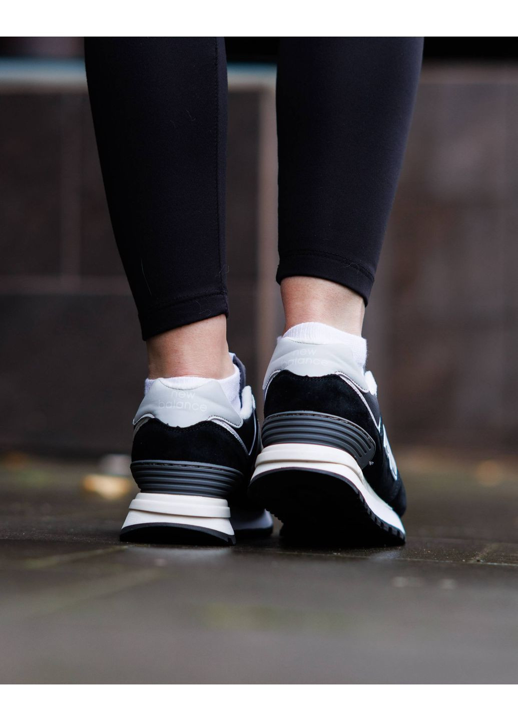 Стильные женские кроссовки No Brand чёрно-белые зима (372384759)