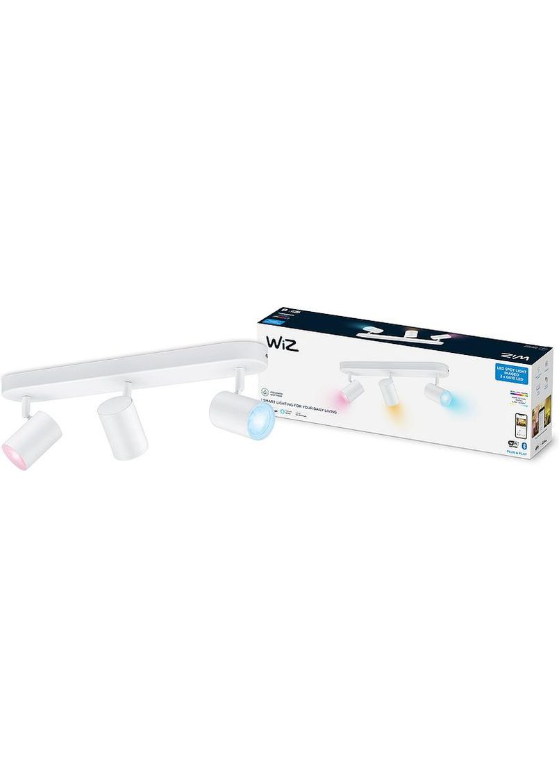 Світильник точковий накладний розумний IMAGEO Spots, 3х5W, 2200-6500K, RGB, Wi-Fi, білий WiZ (315503795)