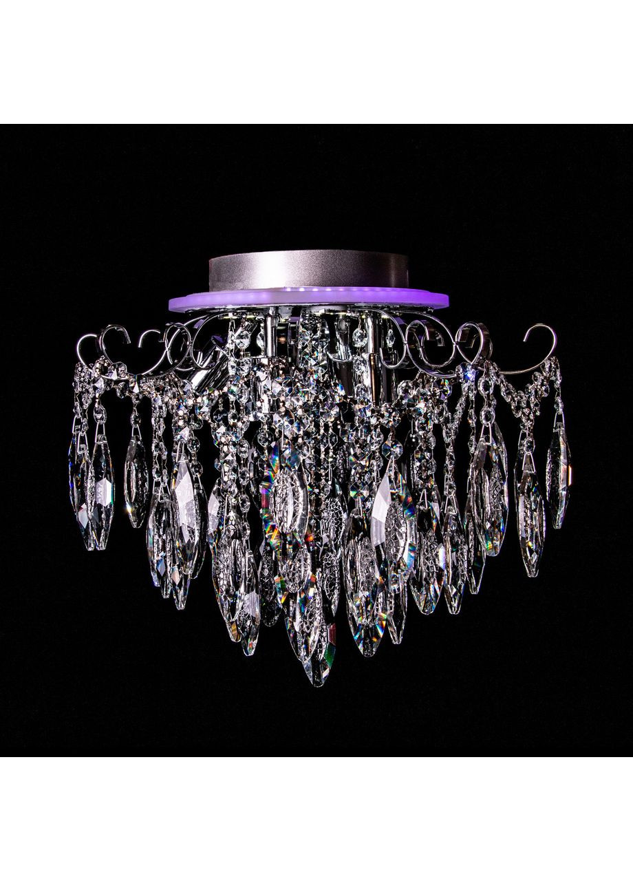 Кришталева люстра з LED підсвічуванням E2288/4+4/CH, Ø410XH350, є пульт + RGB підсвічування No Brand (352230097)