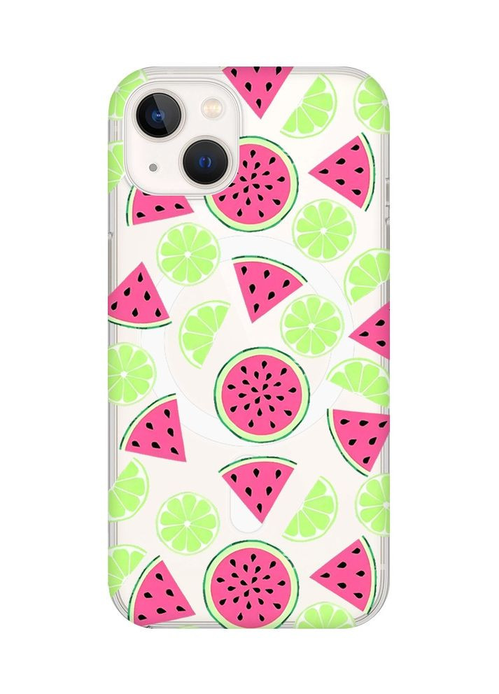 Магнітний чохол на iPhone 15 Plus із підтримкою MagSafe:: Кавуни и лайм (принт 345) Creative (360676321)