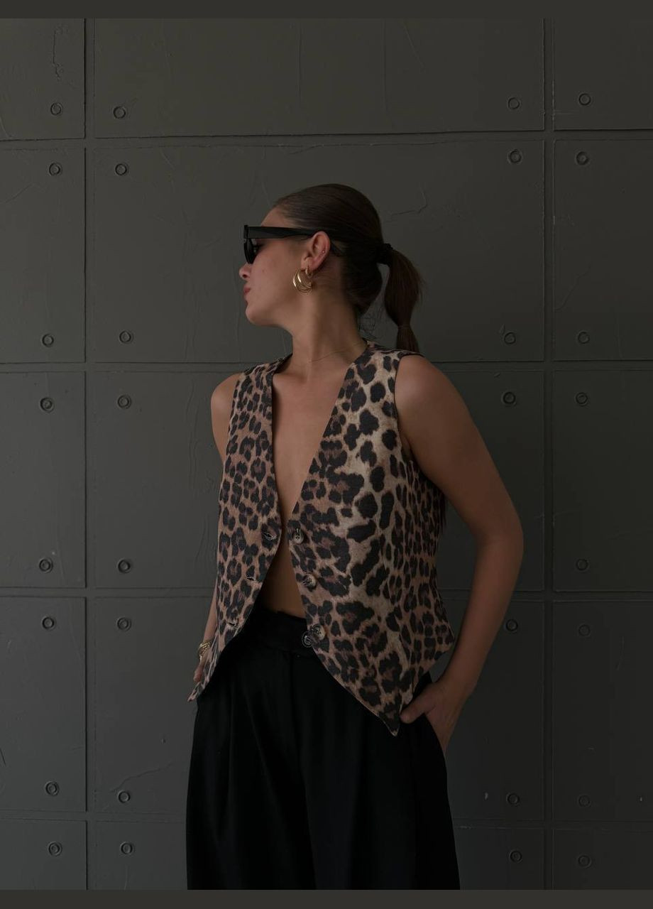 Коричневый женский женский жакет Україна леопардовый - летний