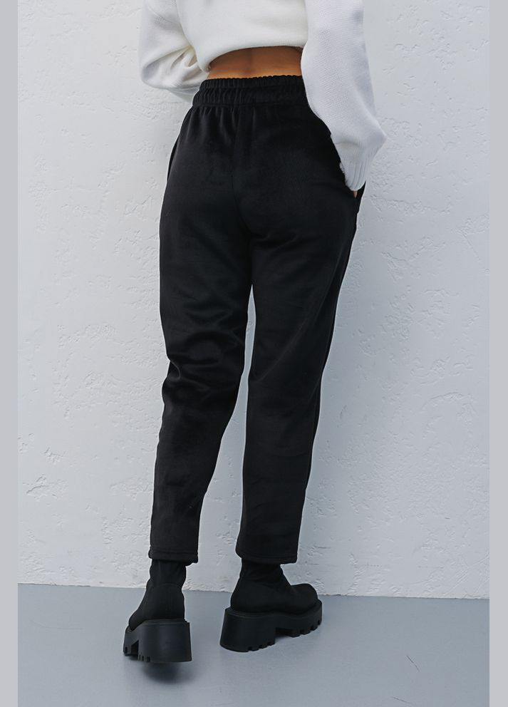 Жіночі штани з велюру чорні Arjen (289842640)