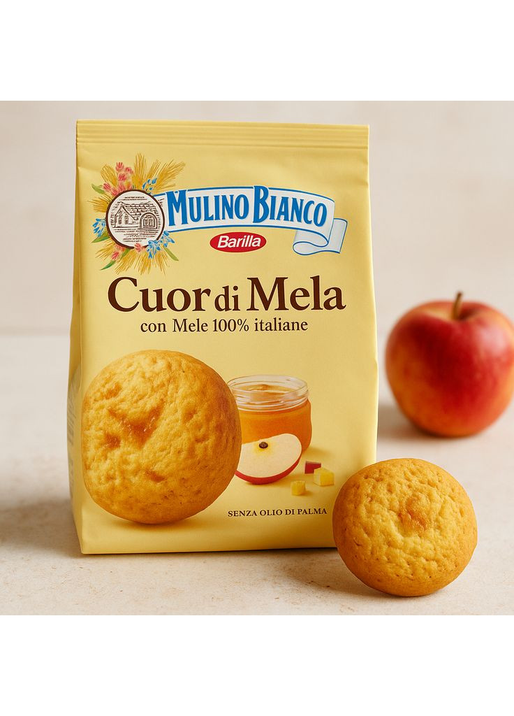 Печиво Cuor di Mela з яблучною начинкою 300 г. Італія Mulino Bianco (362536061)