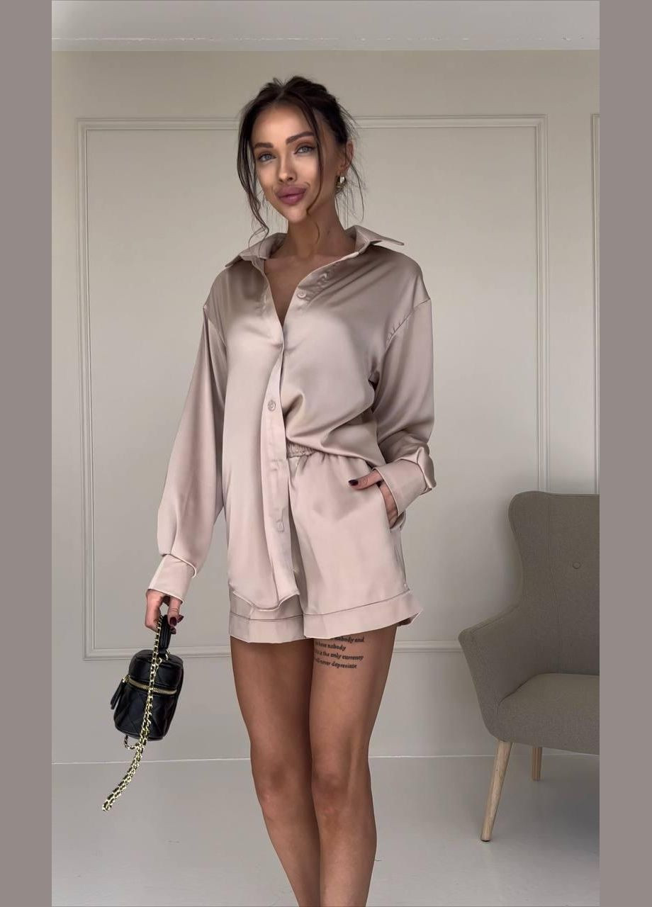 Костюм женский шелковый шорты и рубашка JUGO Atelier (293510668)