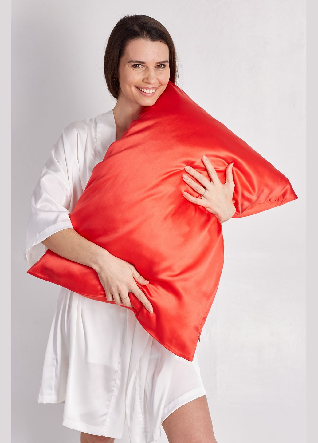 Наволочка з натурального 100% шовку 50х70 червоного кольору De Lure (313616317)