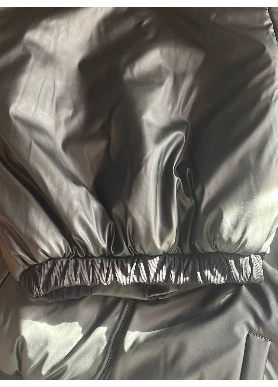 Черная демисезонная женская куртка-бомбер из матовой экокожи Nositi 4263-15di