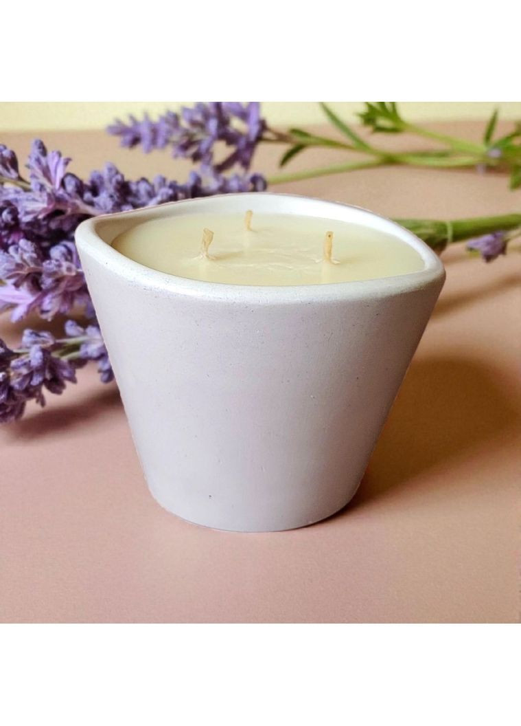 Массажная соевая свеча для тела спа-свеча в гипсовой чаше 125 мл Handmade Studio - AV (370604217)