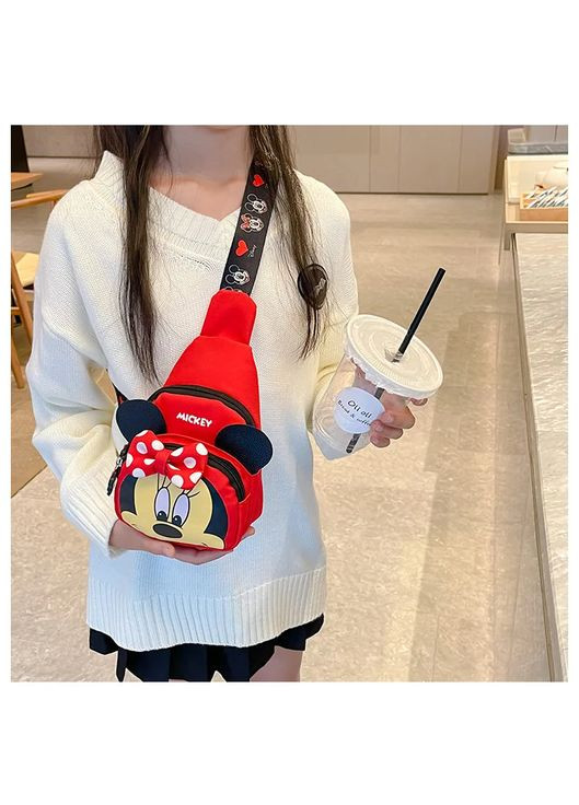 Детская сумка-бананка Микки Маус, красная No Brand (371687947)