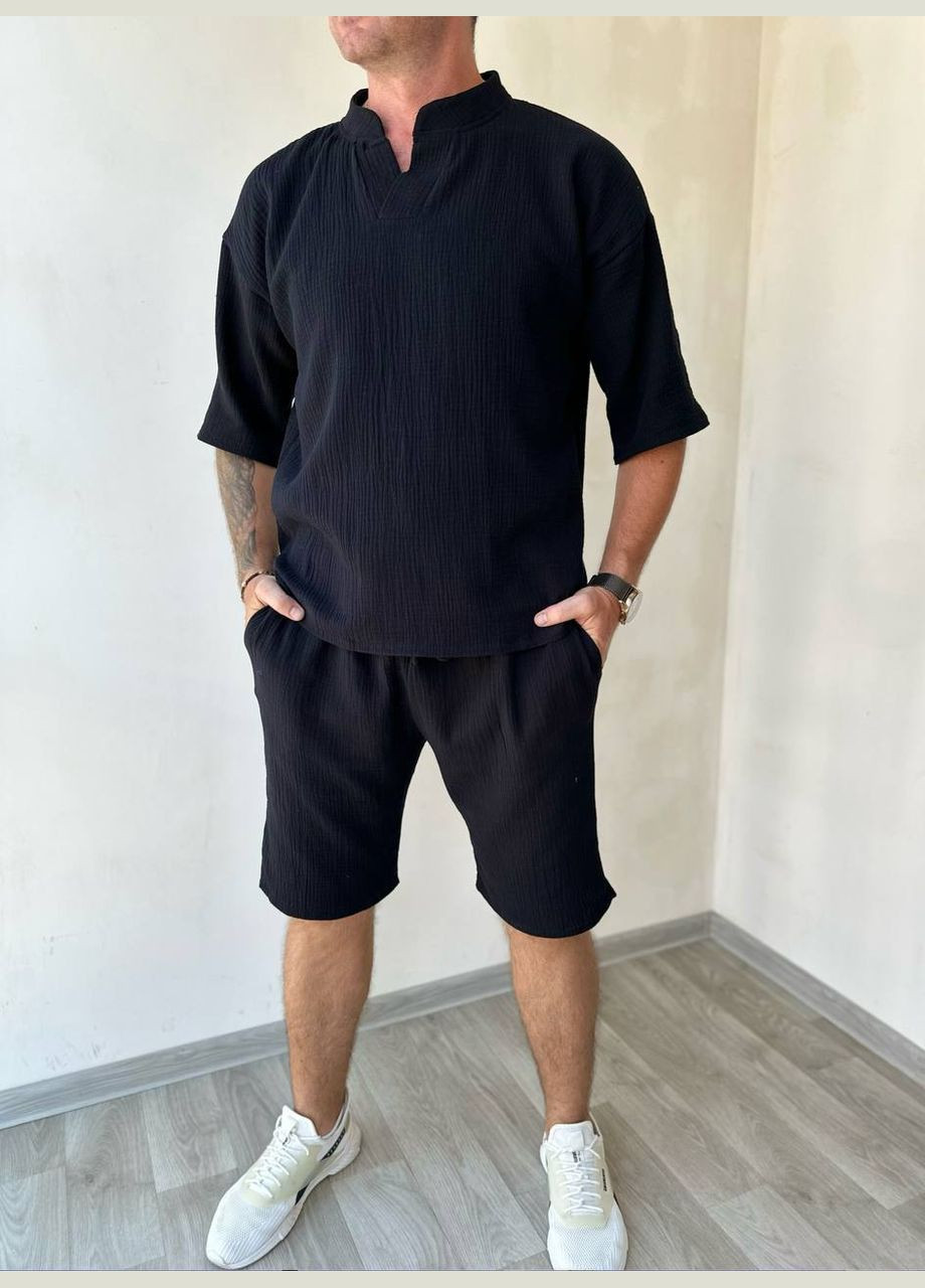 Чорний демісезонний чоловічий костюм No Brand