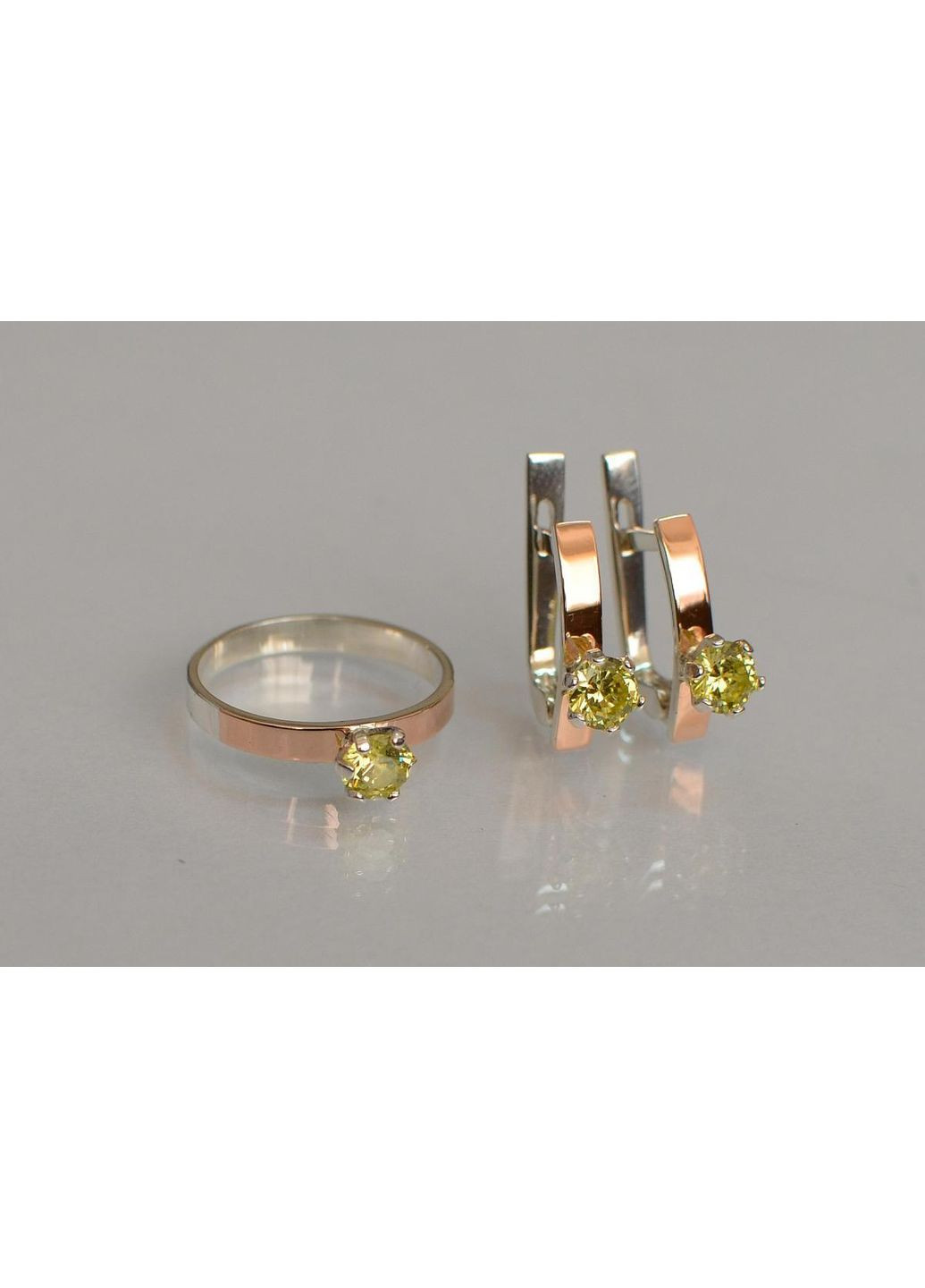 Серебряный комплект с золотыми напайками Silver Style (367268439)