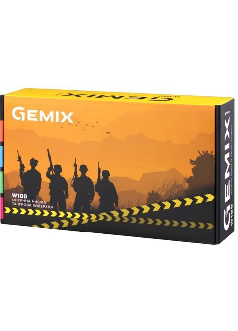 Мишка (W100Combo) Gemix W100 USB Black/Gray + ігрова поверхня (268144978)