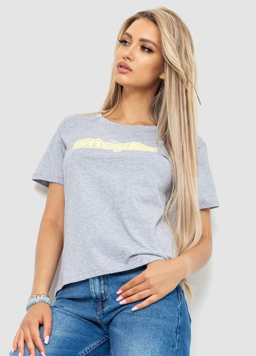 Футболка жіноча з принтом, колір чорний, 221R3004-1 Ager - (315134553)