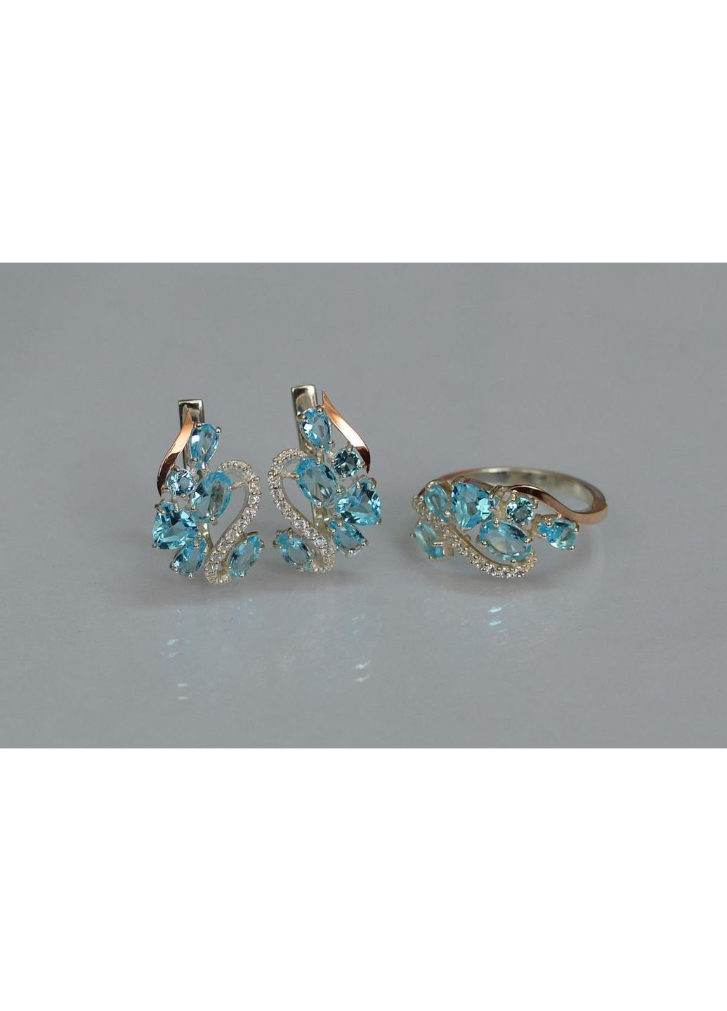 Срібний набір з золотими пластинами Silver Style (367112232)