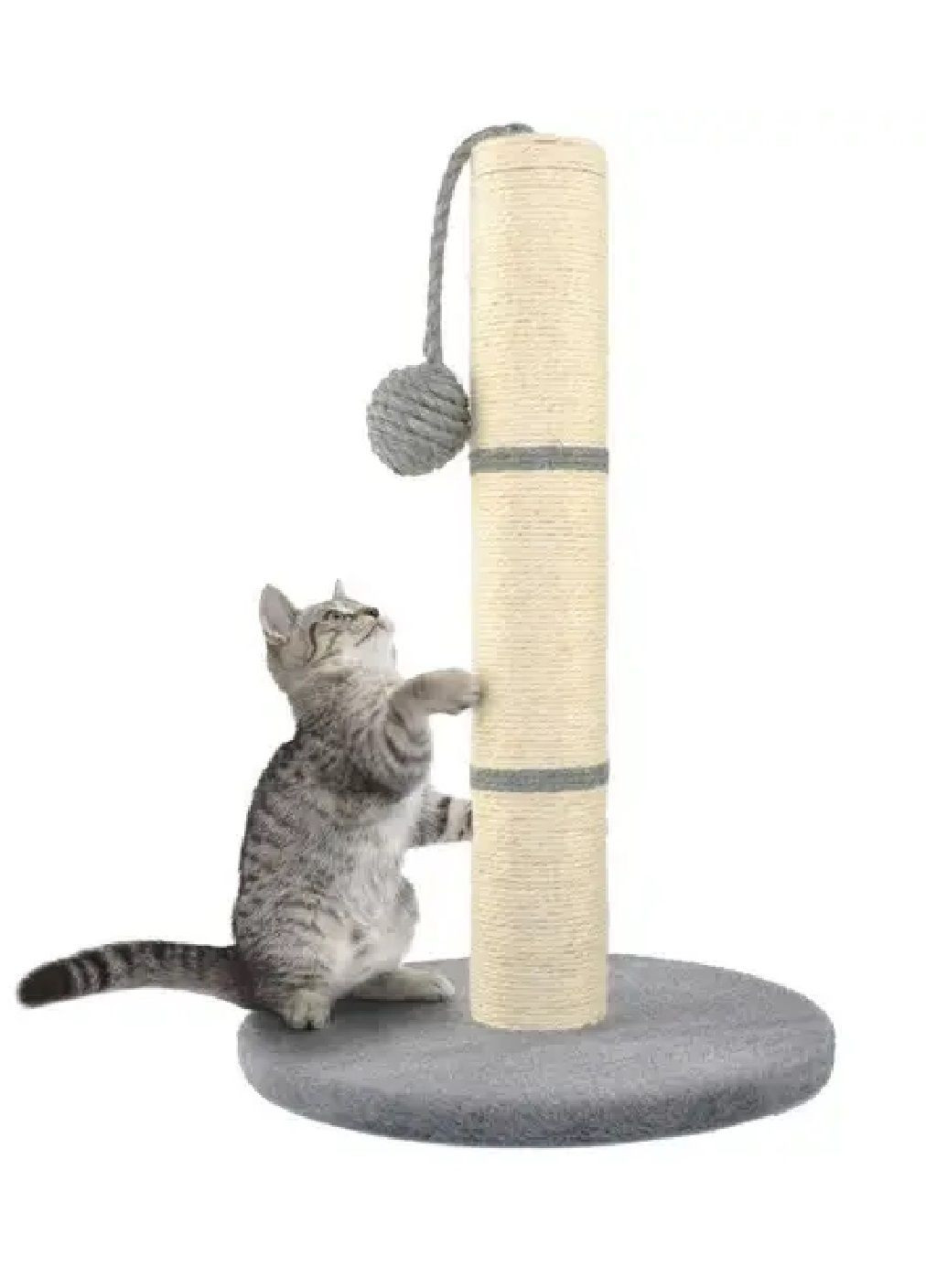 Когтеточка дряпка кошачье дерево напольная вертикальная с шариком для кошек котов 45х29,5см (476590-Prob) Серая Unbranded (285696186)