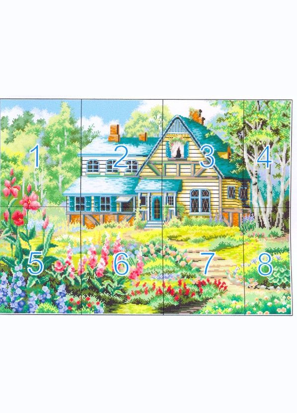 Набір для вишивання за нанесеною на канву схемою "The fairy tale hut". AIDA 14CT printed 63*48 см Joy Sunday (313614419)