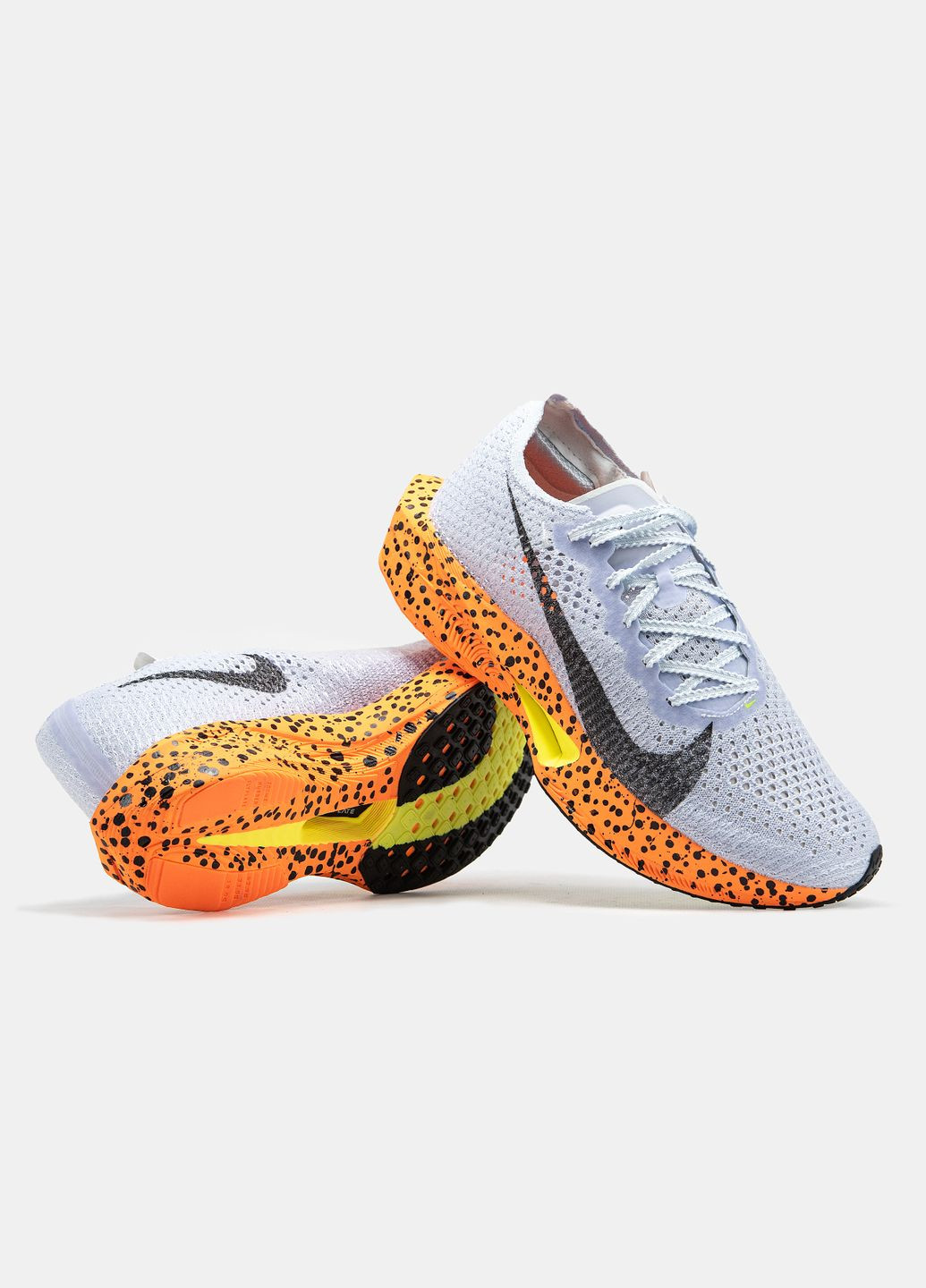 Фиолетовые демисезонные мужские и женские кроссовки nike air zoomx vaporfly 3 purple orange leopard | найк аир зум вапорфлай 3 фиолетовый оранжевый No Brand