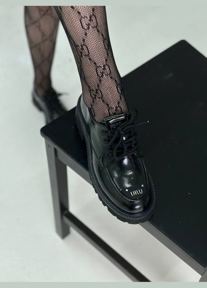 No Brand Туфли женские оксфорды черный з натуральная кожа, — демисезон (317254463)