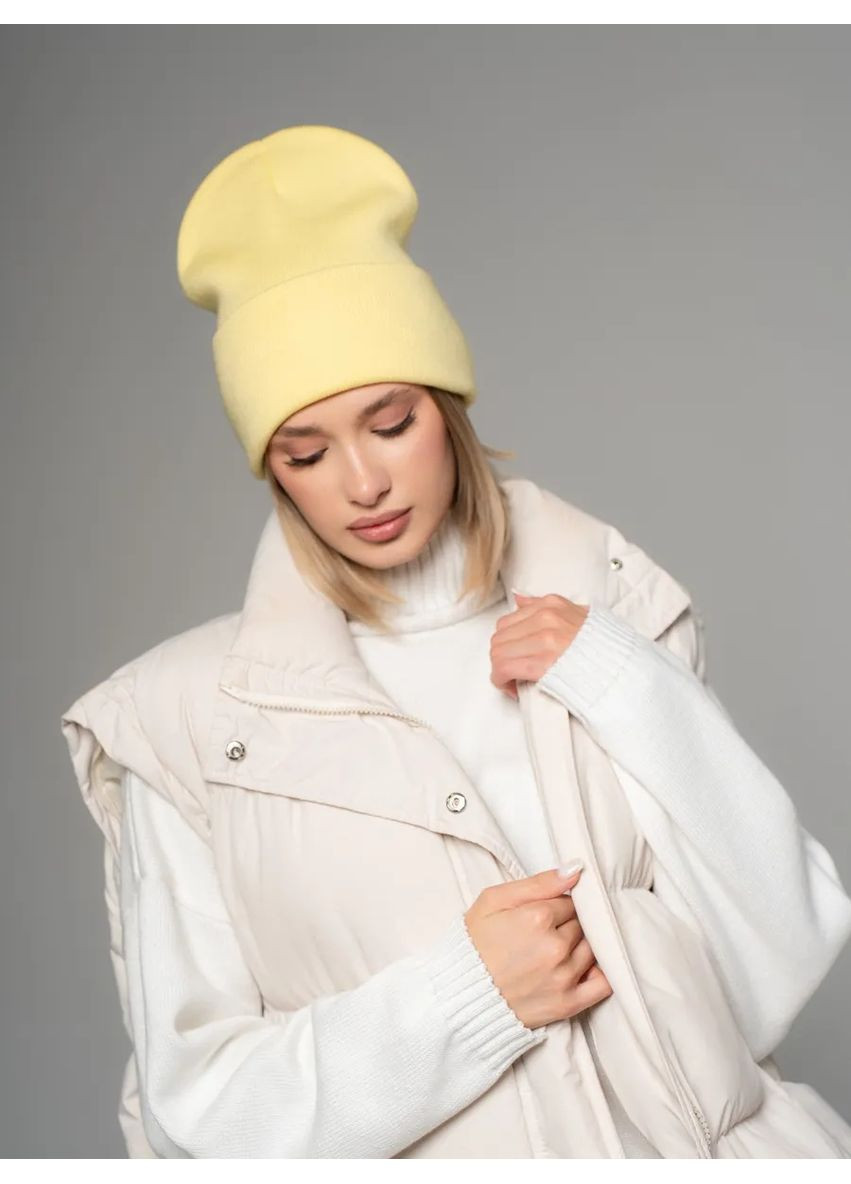 Молодежная двухслойная шапка бини лонг No Brand Шапка біні лонг лопата (362411557)