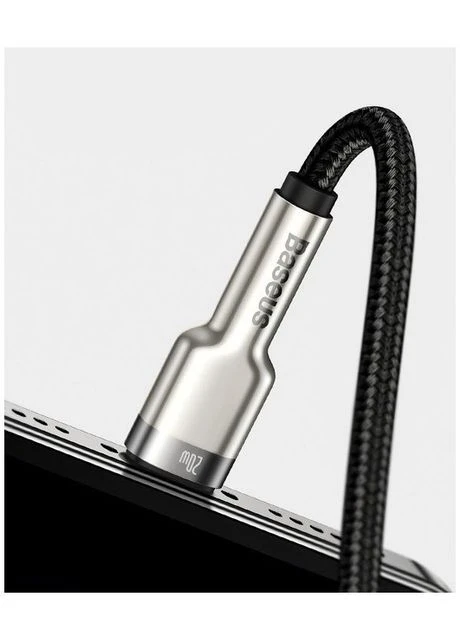 Кабель Cafule 2 м Type-C to Lightning 20W текстильне обплетення чорний Baseus (370165203)