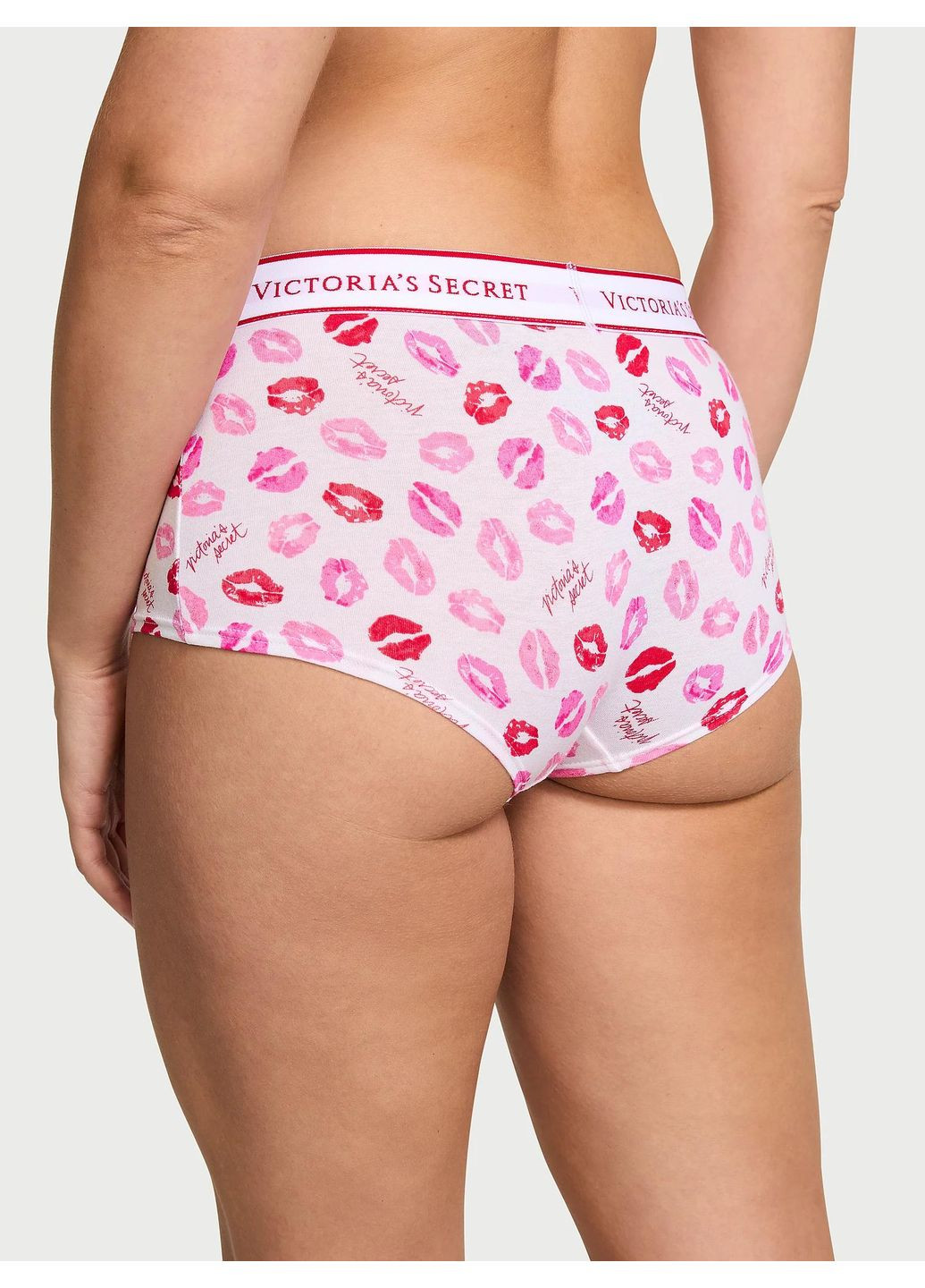 Жіночі трусики Cotton Logo Boyshort Panty (White Kisses) / M Victoria's Secret (366880246)