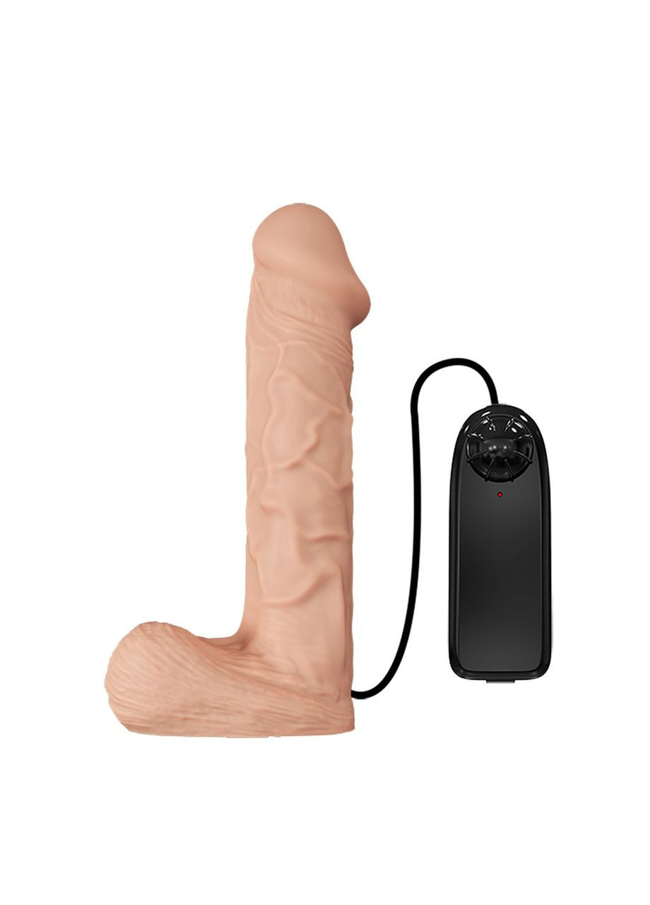 Страпон гигантский реалистичный, с вибрацией Ultra с проводным пультом, бежевый, 26 х 5.5 см Baile (303886808)