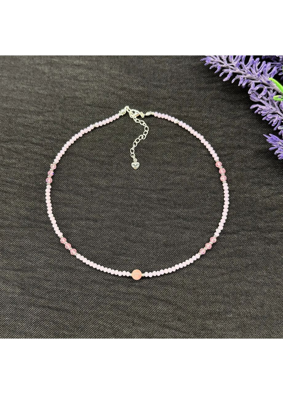 Чокер Чеський Кришталь, Циркон +вставка Полуничний Кварц, гіп-ний сплав колір срібло d-3-4-6мм+- L-37-42см No Brand циркон, кварц латунь, натуральний камінь, скло срібло (362695391)