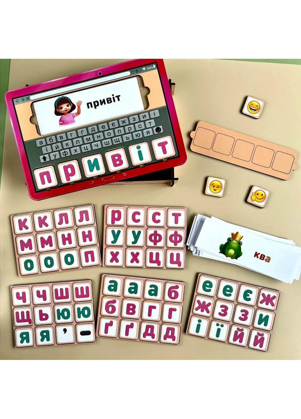 Планшет для дівчаток "Збери слово за картинкою" українською мовою 5х16х23 см Ubumblebees (289363812)